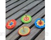 Waymeduo Spielzeug kreisel aus Holz 4er Set mit farbenfroher Bemalung und verschiedenen Mustern bieten einen tollen Effekt beim Drehen