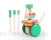 KLgeri Holz-Kinderwagen für Kleinkinder und Kleinkinder 1 Jahr und 2 Jahre kleines Flugzeug drehbare Glocke Spielzeug (grüner Schmetterling)