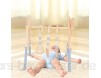 zebroau Hölzerne Baby-Fitnessstudio mit Matte 3pc hölzerne Babyspielwaren + 3pcs-Zähne Faltbare Babyspiel-Gym-Rahmen für sensorische Spielzeugaktivität Geschenk Baby und Junge