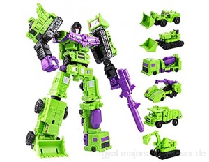 WJYLM Transformers Spielzeug KO-Transformatoren Spielzeug Herkules Sechs-in-One-Kombination-Technik-Fahrzeugbagger-Roboter-Boy-Modell Krieg Um Cybertron Earthrise Packen.
