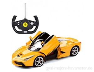 FZDLLFang Kinder Geschenke Spielzeug Fernbedienung Auto-Modell Kinderspielzeugauto wiederaufladbare Sport Auto-Modell mit Ladeset Bürodekoration 33.6x14.2X 8cm (Color : Yellow)