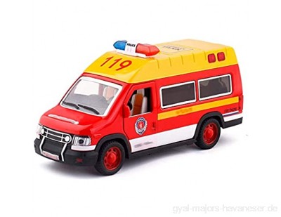 Rückzugsfahrzeuge Metallfeuer-Notfallkommandofahrzeugmodell Rückzugsgeräusch und Licht Kinderspielzeugauto kann die Tür öffnen und das Polizeilicht-Simulationstechnikfahrzeug (Farbe: Rot) aufleuchte
