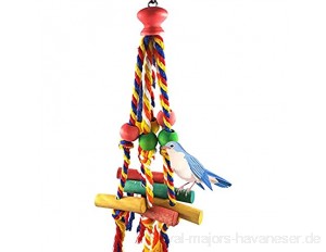 ykw redcolourful Lustiges buntes Baumwollseilblock-Kauspielzeug für Vogelpapageien-Haustier Das Leben der Haustiere