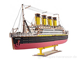 DSXX 3D Holzpuzzle 371 Pcs 3D Puzzle Titanic Lasergeschnittenes Hölzernes Puzzle Montage Konstruktor Kit - Geschenk für Erwachsene Kinder ab 10