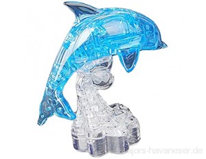 Fenteer 3D DIY Crystal Puzzle Kristallpuzzle Geduldspiel Lernspiel für Kinder Erwachsene - Blau Delphin