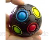 Figet toys Magic Regenbogen Ball Zauberbälle Magisch Regenbogenball Zauberball 3D Puzzle Ball Spielzeug für Kinder Gastgeschenk (Schwarz)