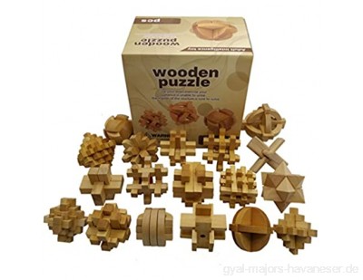 Joyeee 18 Stück Denksportaufgaben aus Holz Gehirnjogging 3D Puzzle Entwirrung Puzzles #1