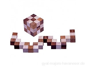 LOGOPLAY Schlangenwürfel 3x3 Gr. L - 7 5x7 5x7 5 cm - Snake Cube - Würfel Schlange - 3D Puzzle - Denkspiel - Knobelspiel - Geduldspiel - Logikspiel aus edlem Holz