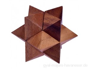 LOGOPLAY Stern Gr. M - Star - 3D Puzzle - Denkspiel - Knobelspiel - Geduldspiel - Logikspiel aus Holz