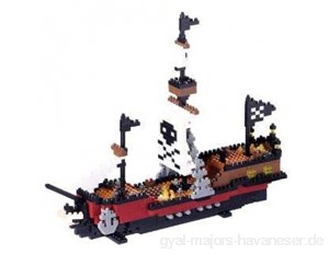 nanoblock NBM-011 - Pirate Ship / Piratenschiff Minibaustein 3D-Puzzle Middle Series 780 Teile Schwierigkeitsstufe 5 für Experten