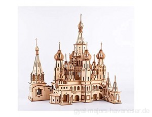 POXL Holzpuzzle Modell Bausatz 3D Lasergeschnittenes Russia St. Basils Cathedral Mechanische Modellbau Lernspielzeug DIY Puzzle Set