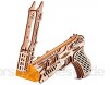 Wood Trick Cyber Gun 3D Wooden Puzzle - Rubber Band Gun Pistol - Shoots up to 20 feet - Wood Model Kit for Adults and Kids to Build - 14+