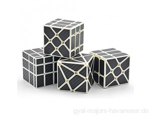 LBYSK 4 Stück Set Magic Cube Set Geschenk-Set Carbon-Faser-Serie Professional Cubes Relaxing Fun Dekomprimierung Freizeit Anfänger lustiges Kid Spielzeug A