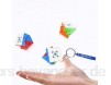 Mini Zappeln Würfel Schlüsselbund Glatte Würfel Anhänger Kinder Puzzle Geschenk Reise Puzzle Spielzeug 3x3 Anhänger für Handtasche Rucksack Schlüsselring (A)