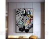 AJleil Puzzle 1000 Teile Kunstmalerei Zebra Tiermalerei kreative Moderne Bilder nordische Kunstmalerei Puzzle 1000 Teile Erwachsene Great Holiday Leisure ， Interaktive Familienspiel50x75cm(20x30inch)