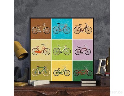 AJleil Puzzle 1000 Teile Retro einfache Farbe Fahrradkunstbild der dekorativen Malerei Puzzle 1000 Teile er Erwachsene Pädagogisches intellektuelles Dekomprimieren50x75cm(20x30inch)