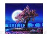 Amrzxz 1000 Stück Puzzle schönen Pfirsichbaum unter dem Mond 75x50cm Puzzle Puzzle Spielzeug
