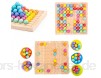 Holz Clip Beads Brettspiel Holz Rainbow Ball Wooden Go Spiele Set Mit 80 Perlen Dots Beads Brettspiele Toy Mit Feinmotorischer Farberkennung Bead Game Hölzerne Go-Spiele
