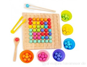 Holz Clip Beads Brettspiel Holz Rainbow Ball Wooden Go Spiele Set Mit 80 Perlen Dots Beads Brettspiele Toy Mit Feinmotorischer Farberkennung Bead Game Hölzerne Go-Spiele