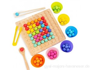 Jilijia Holz Clip Beads Brettspiel Holz Peg Board Beads Spiel Holz Clip Beads Regenbogen Spielzeug Early Education Puzzle Brettspiel Für Kinder