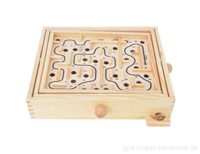 OPW Hölzernes Labyrinth-Neigung-Labyrinth-Spiel Große Holz-Labyrinth-Tabellenlabyrinth-Spielzeugbilanztisch-Tabellenlabyrinth-Spiele Mit 60 Löchern & 2 Stahlkugel Für Kinder Und Erwachsene