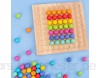 S/V Holz Clip Beads Brettspiel Holz Go Spiele Montessori Pädagogisches Regenbogen Clip Perlen Puzzle Brettspiele Holzspielzeug Clip Perlen Spiel Puzzle Board mit 80 Regenbogen Beads