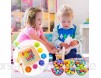 Yoouo Go Games Set Dots Shuttle Beads Board Games，Wooden Clip Beads Rainbow Toy Holz Go Spiele Set Dots Shuttle Perlen Brettspiele Holz Clip Beads Rainbow Toy Early Education Puzzle Brettspiel