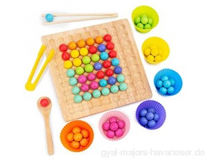 YUY Holz Clip Beads Regenbogen Spielzeug Clip Bead Spiel Holzspielzeug Rainbow Ball Elimination Spiel Spielzeug Rainbow Bead Spiel Early Education Puzzle Brettspiel