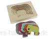 5 Schichte Holzpuzzle Steckpuzzle Sortierspiel Stapelspiel Montessori Spielzeug für Kinder ab 3 Jahre Alt - Elefant