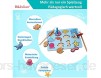 B&Julian® Angelspiel Holz für Kinder Magnet mit 12 Magnetische Tier Holzspielzeug Fische Angeln Kinder-Spielzeug Motorikspielzeug Lernspielzeug ab 1 5 Jahre (Bubble)