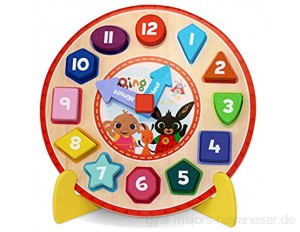 Bing 1017 Holzpuzzle Uhr mit Ständer Mehrfarbig