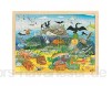cama24com Puzzle aus Holz Einlegepuzzle über und unter Wasser goki 96 Teile Holzpuzzle mit Palandi® Sticker