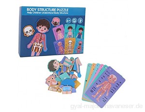 Holzpuzzles für Kleinkinder Kinder des menschlichen Körpers Erkenntnispuzzle Puzzle Lernspielzeug Interaktives Spielzeugsystem für die menschliche Anatomie zum Erlernen von Körperteilen(MG-Boy)