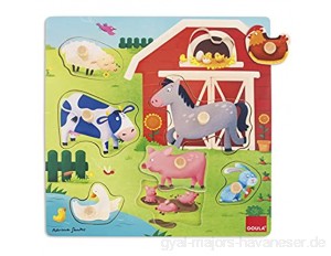Jumbo Spiele D53040 Holzpuzzle Tiermütter und -Kinder auf dem Bauernhof