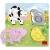 Jumbo Spiele D53055 - Holzpuzzle Bauernhoftiere mit Textil