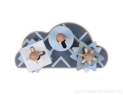 Kindsgut Steck-Puzzle Wolke Motorik-Puzzle aus Holz für Klein-Kinder fördert spielerisch die Feinmotorik hochwertige Qualität Schlichtes Design und dezente Farben Grau