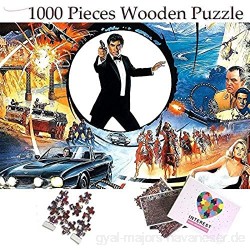 KUANGPT 1000 Teile aus Holz Puzzle-James Bond 007 Puzzles Berühmte Filme Muster Holzpuzzle 1000 Teile für Erwachsene Kinder Puzzle Spielzeug Heimtextilien- 1000 Teile Holzpuzzle (75X50CM)
