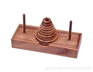 LOGOPLAY Pagoda - Turm von Hanoi - Denkspiel - Knobelspiel - Geduldspiel - Logikspiel mit 9 Scheiben aus Holz