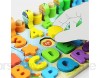 Rawisu Kinder Lernspielzeug Angel Spielzeug 6-in-1 Angelbrett Montessori Holzpuzzles Alphabet Zahlen Form Angeln Spiel für Kleinkinder Baby Aufklärung Geschenk Sensorisches Spielzeug