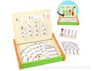 Symiu Montessori Spielzeug Holzspielzeug Kinder Steckspiel Holzpuzzle Logikspiele Tiere mit Farbe 16 Holzblock Sortieren mit 18 Karten Geschenke Lernspiele für Jungen Mädchen ab 3 4 5 6 Jahren