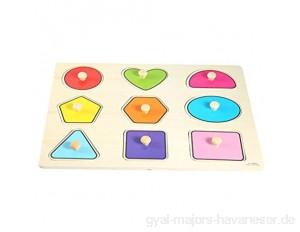 Zerodis Kinder Holzpuzzle Handgriff Brettform kognitive Puzzle Spielzeug Jungen Mädchen über 3 Jahre alt