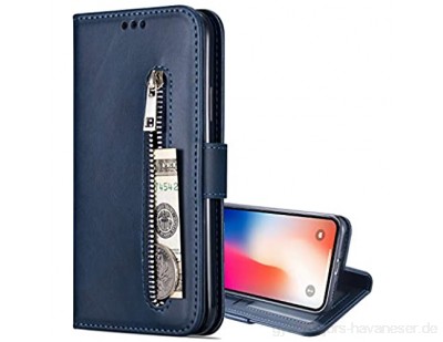Nadoli Lederhülle für Xiaomi Mi 10T Lite Stilvoll Reißverschluss Entwurf Pu Leder Magnetverschluss Standfunktion Kartenfächer Brieftasche Handyhülle Etui