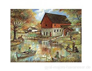 Bits and Pieces - 300-teiliges Puzzle für Erwachsene 45 7 x 61 cm – The Old Mill Pond – 300 Teile Classic Country Farm Puzzle von Künstler Ruane Manning
