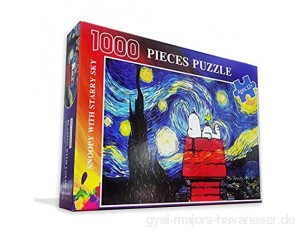 CCEEBDTO Klassisches Puzzle 1000 Teile Erwachsene Puzzle Holzpuzzle 3D Puzzle Snoopy Unter Den Sternen Landschaft DIY Collectibles Moderne Wohnkultur 75X50Cm