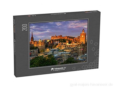 Puzzle 200 Teile Blick auf das Edinburgh Castle vom Calton Hill Edinburgh Schottland - Klassische Puzzle mit edler Motiv-Schachtel Fotopuzzle-Kollektion \'Schottland\'