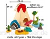 alles-meine.de GmbH 14 TLG. Set - Spielwelt - Motivwahl - Dinosaurier - Vulkan bespielbar / Dino - Holzfiguren - Spielzeug Set Welt - Holztiere - Spielset - Spielewelt - Figuren ..