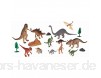 Battat Terra 60-teilig Tierfiguren Sammlung Dinosaurier Spielzeug Set – Tyrannosaurus Rex Triceratops Stegosaurus Vulkan und mehr – Spielzeug ab 3 Jahren