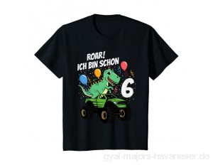 Kinder 6. Geburtstag Dinosaurier Monster Truck Geburtstagsgeschenk T-Shirt
