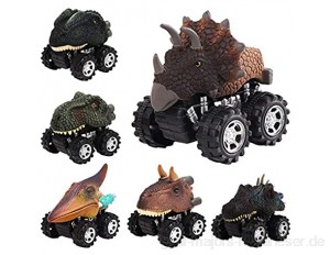 Manfore Dinosaurier Auto Dinosaurier ziehen Autos zurück 6 Pack Dinosaurier Spielzeug Geschenke & Spielzeug für Kinder