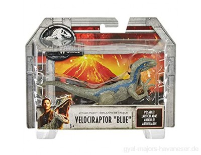 Mattel FPF12 - Jurassic World Velociraptor Blue Attack Pack Dinosaurier Spielzeug mit 5 Bewegungspunkten für Kinder ab 3 Jahren